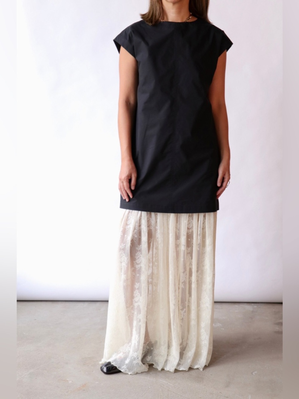 Rachel Comey Cheers Dress In Black/ Ivory Lace NWT Size Small- Removable Top